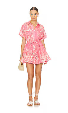 HEMANT AND NANDITA Short Dress With Tie Up in Pink Floral from Revolve.com | Revolve Clothing (Global)