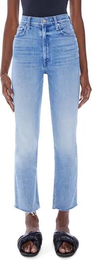The Rider Frayed High Waist Ankle Straight Leg Jeans | Nordstrom
