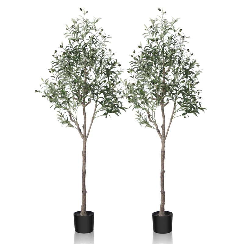 Adcock Faux Olive Tree Tree in Pot | Wayfair North America