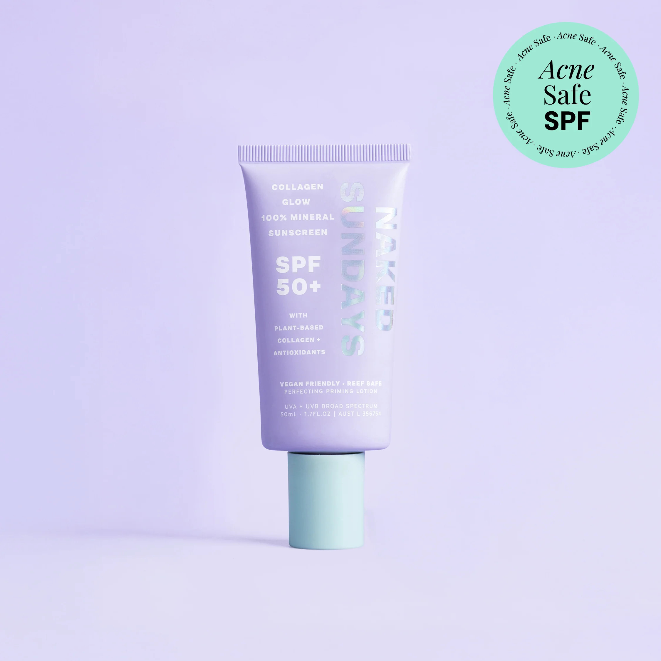 AUSTRALIA'S BEST INVISIBLE 100% MINERAL SPF 50+ WITH VEGAN COLLAGEN - NAKED SUNDAYS | Naked Sundays (US)