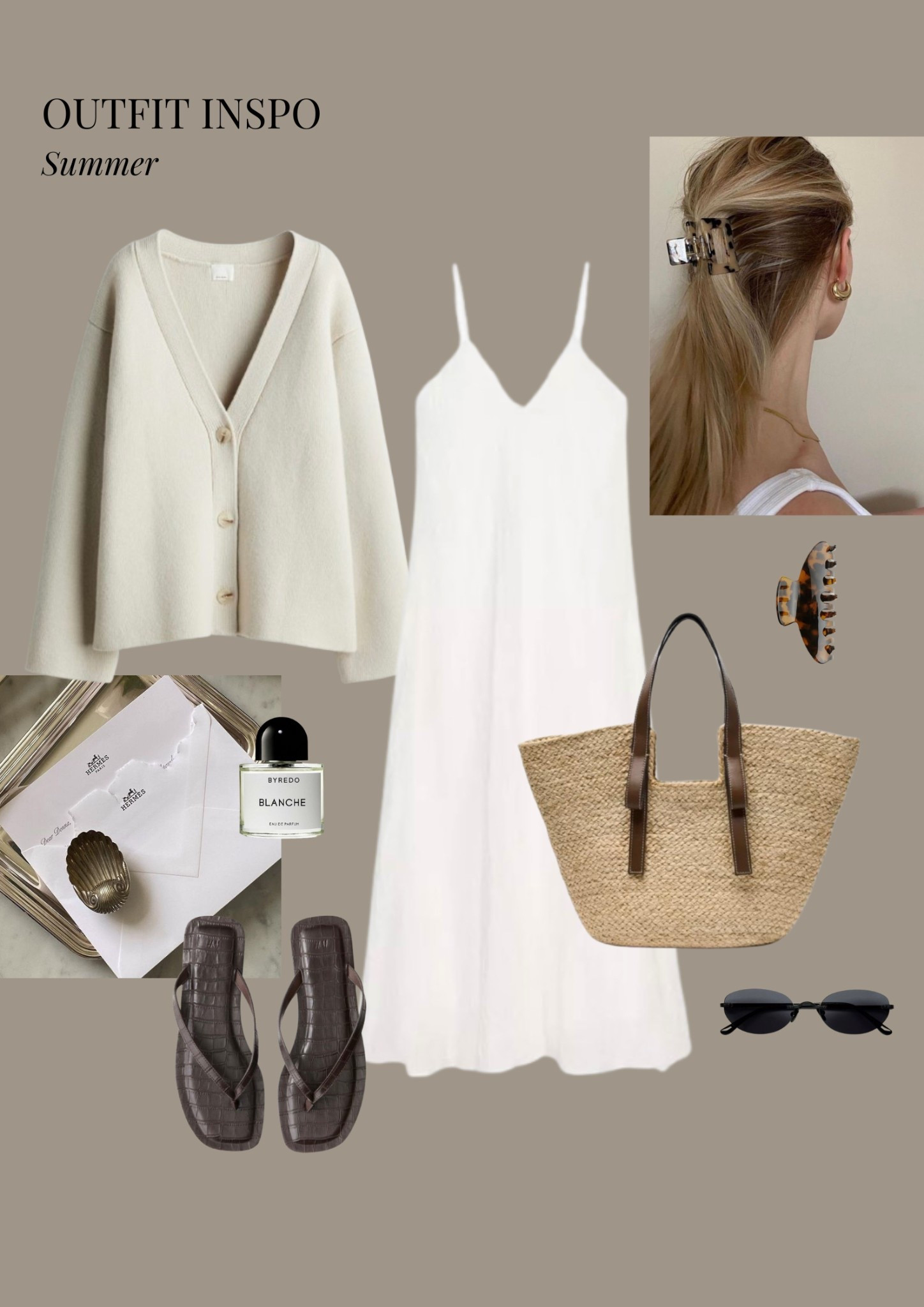 Linen dress, cardigan and basket bag summer outfit 🤍

#LTKsummer #LTKstyletip #LTKmodest