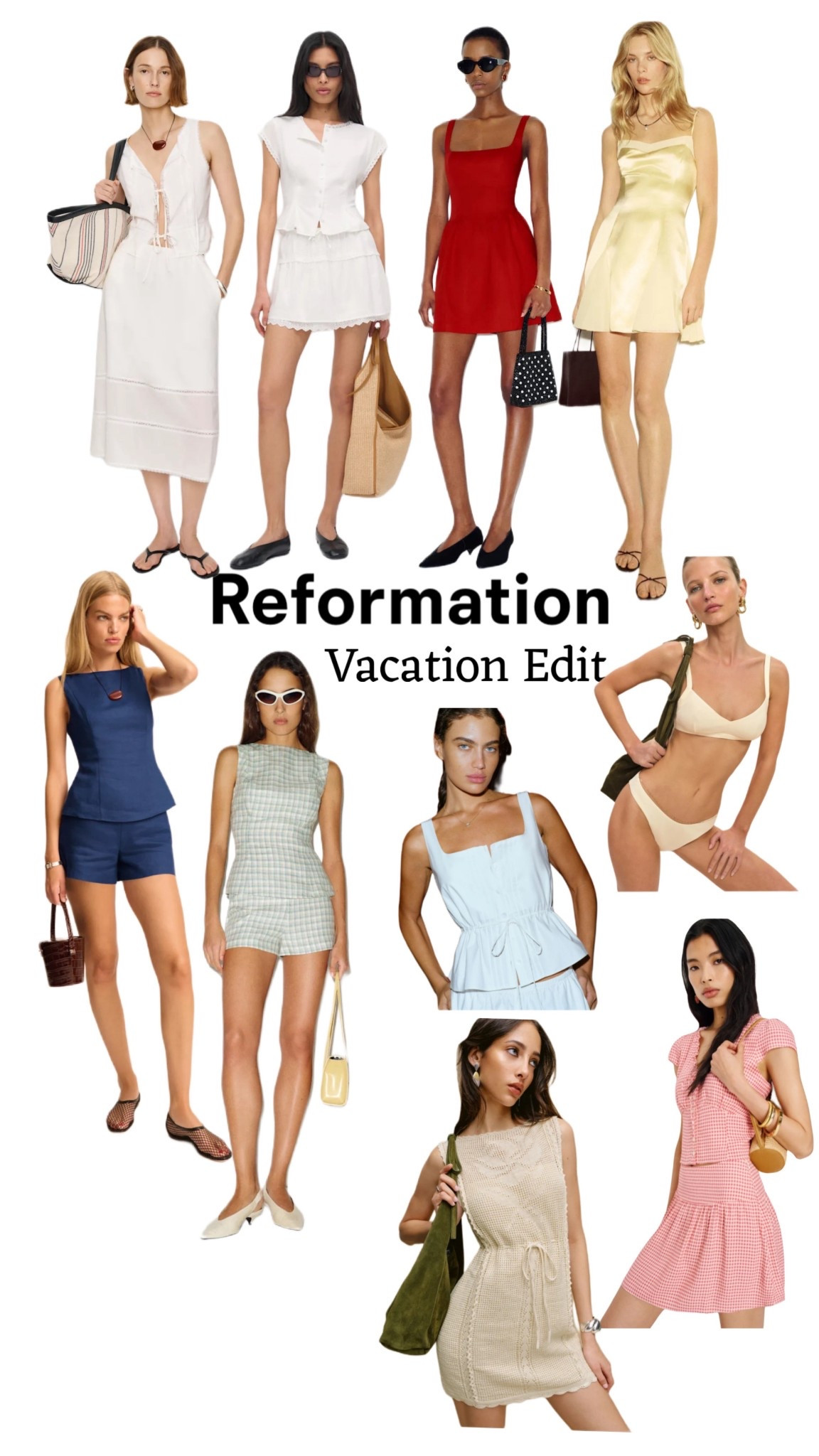 Reformation Vacation edit
Spring break summer trip travel holiday swim beach pool cover up dress luxury high end quality dress top shirt set crochet 

#LTKTravel #LTKSwim #LTKSeasonal