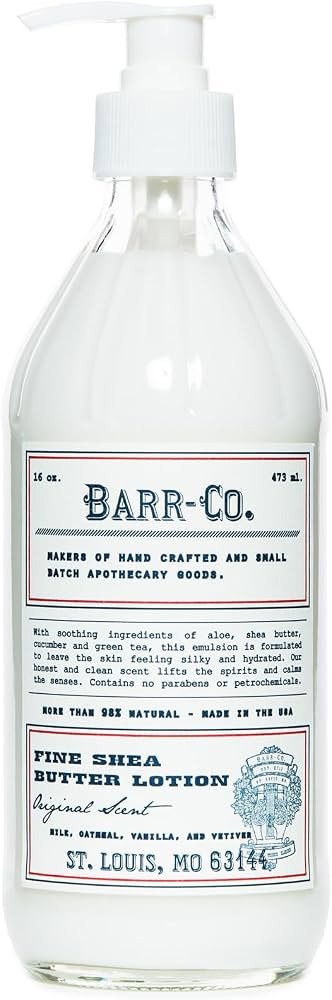 Barr-Co. Original Scent Shea Butter Lotion, Tranquil Milky Scent with Oat, Vanilla & Vetiver, She... | Amazon (US)