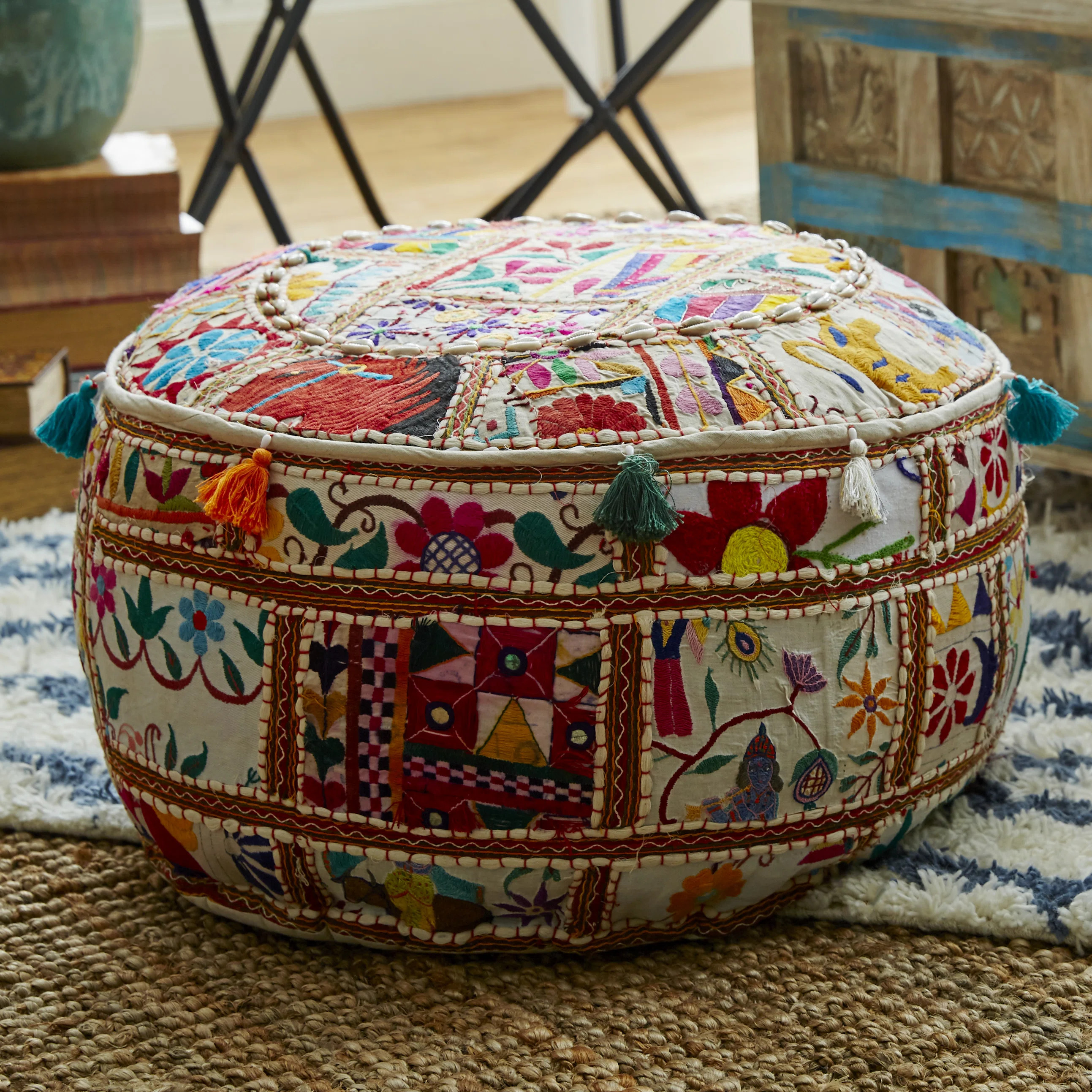 Lorna Floral Pouf | Wayfair North America