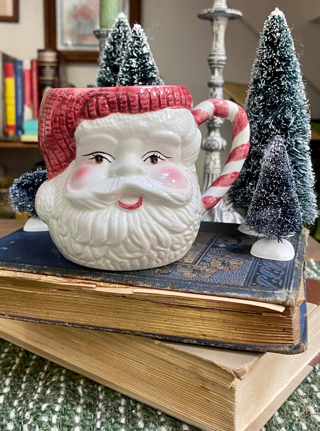 Vintage Santa Face Mug, Vintage Christmas Santa Coffee Mug, Ceramic Santa Face Holiday Mug - Etsy | Etsy (US)