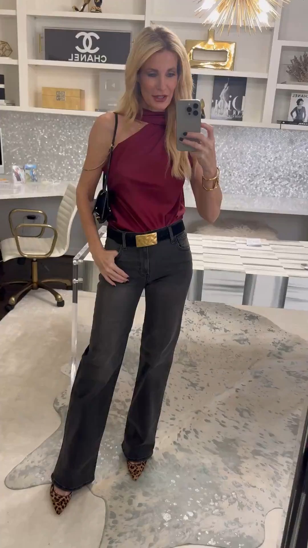 A chic, low-key holiday look I can’t get enough of ✨ This burgundy satin one-shoulder top brings all the drama in the best way — the wrapped neckline gives it that luxe, designer feel without the price tag. And these gray high-waisted wide-leg jeans? They create the most slimming silhouette and the charcoal wash makes them so easy to dress up or down. Even better, both pieces are from @nordstromrack and on major sale. I’m in an XS in the top and a 24 in the jeans. #RackScore #NordstromRackPartner 

 

#LTKHoliday #LTKootd #LTKFindsUnder100