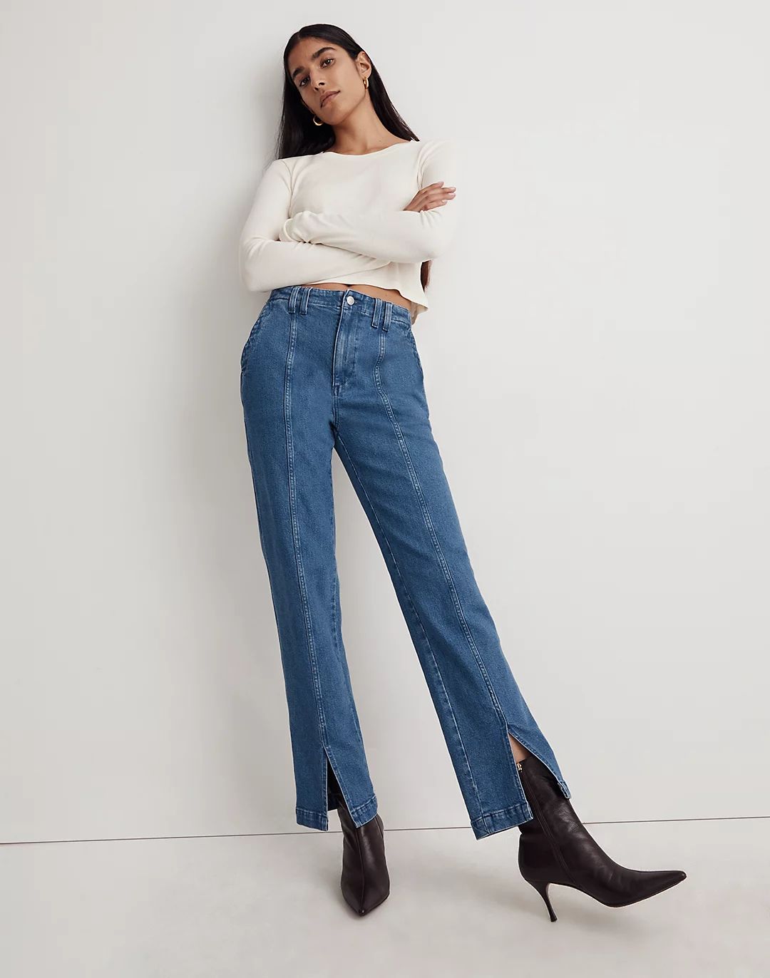 The Perfect Vintage Jean in Medium Indigo Wash: Seamed Edition | Madewell