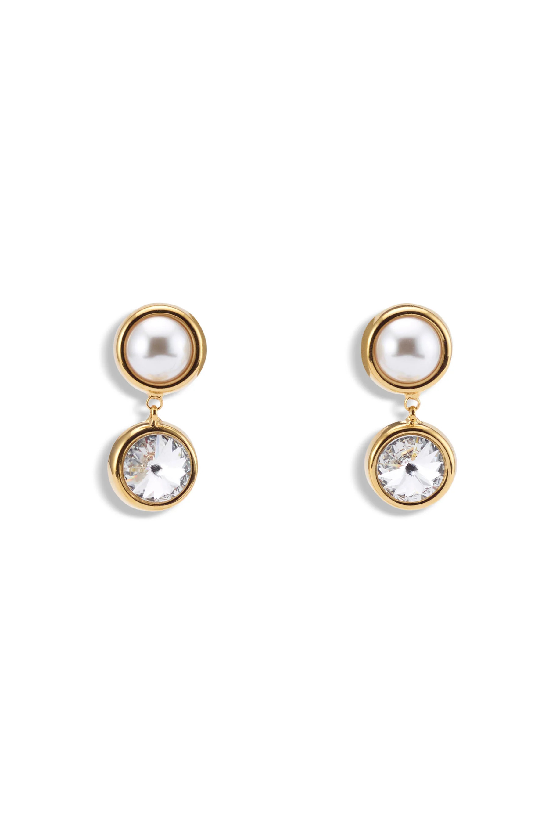 Clare Crystal and Pearl Drop Earrings | Lelet NY
