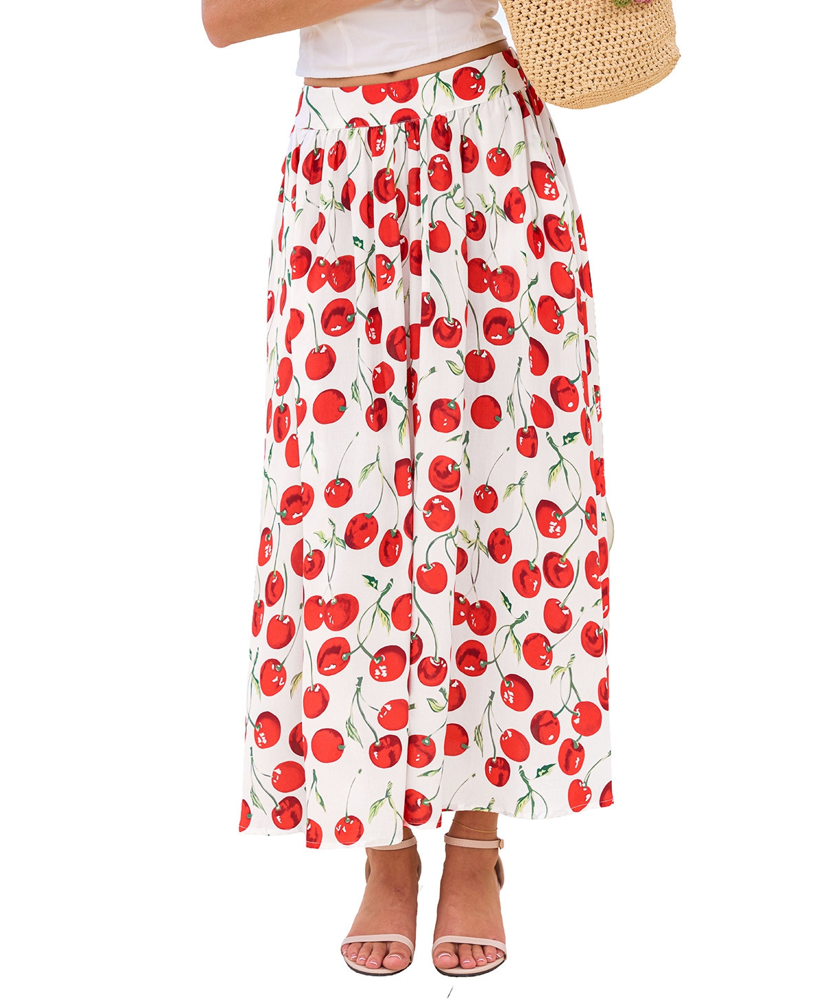 Cupshe Women's Garnish Cherry Midi Skirt - Open miscellaneous | Macy's