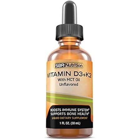 Vegan Vitamin D3 + K2 (MK-7) Liquid Drops with MCT Oil, Peppermint Flavor, Helps Support Strong Bone | Amazon (US)