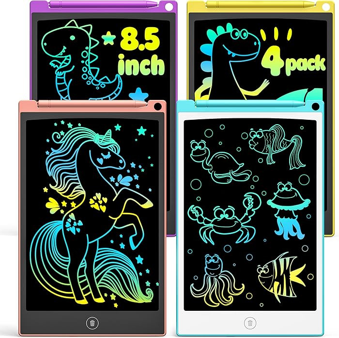 TECJOE 4 Pack LCD Writing Tablet, 8.5 Inch Colorful Doodle Board Drawing Tablet for Kids, Kids Tr... | Amazon (US)