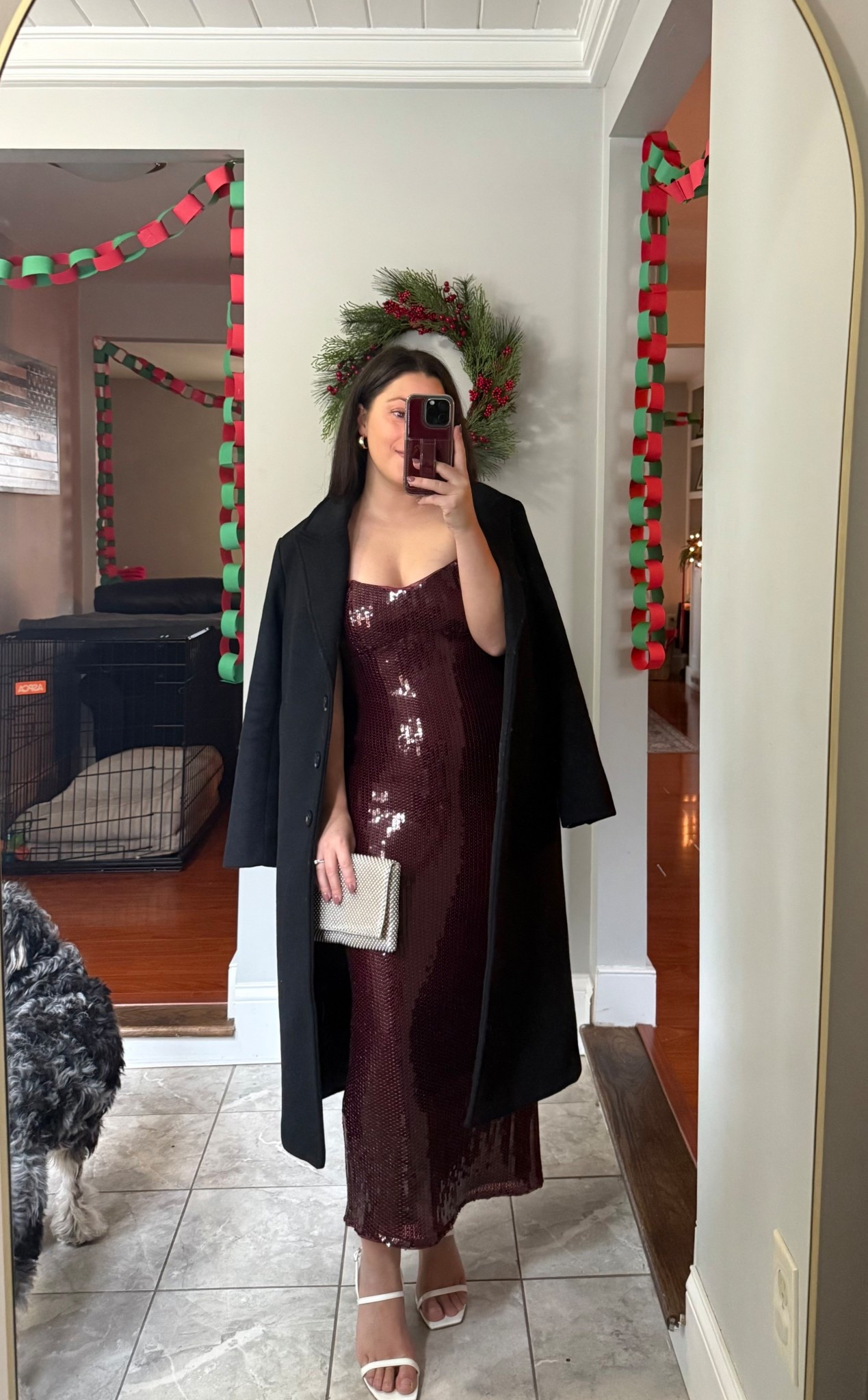 Size xs petite dress, xs petite coat. On sale + code CYBERAF to save even more! 

Holiday outfit, Christmas outfit, sequin dress, burgundy, Christmas party, holiday party, formal dress, midi dress, petite dress, Black Friday, cyber week, cyber Monday, topcoat, dress coat, winter coat, petite coat, winter jacket 

#LTKPetite #LTKHoliday #LTKCyberWeek