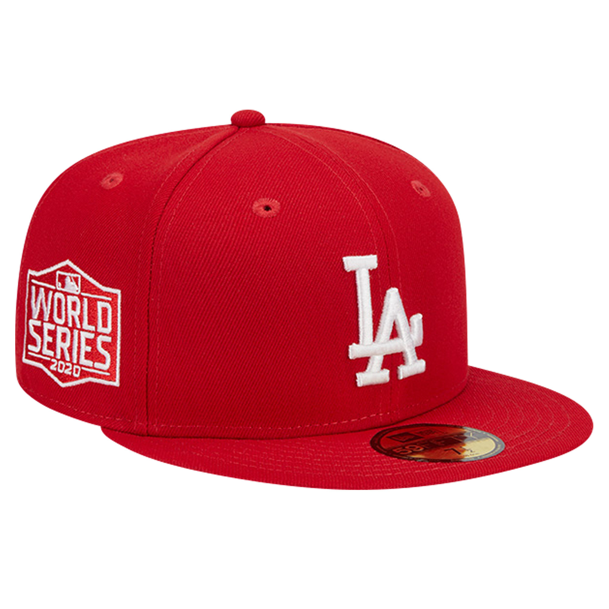Men's New Era Red Los Angeles Dodgers Logo 59FIFTY Fitted Hat | Fanatics