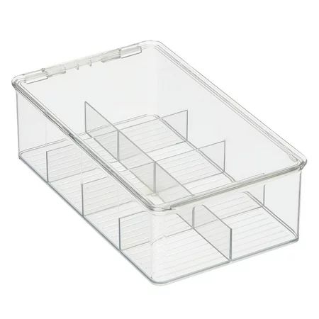 mDesign Plastic Stackable Tea Bag Organizer Storage Bin with Lid for Kitchen Cabinets Countertops Pa | Walmart (US)