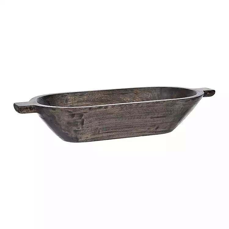 Dark Brown Mango Wood Bowl with Handles | Kirkland's Home