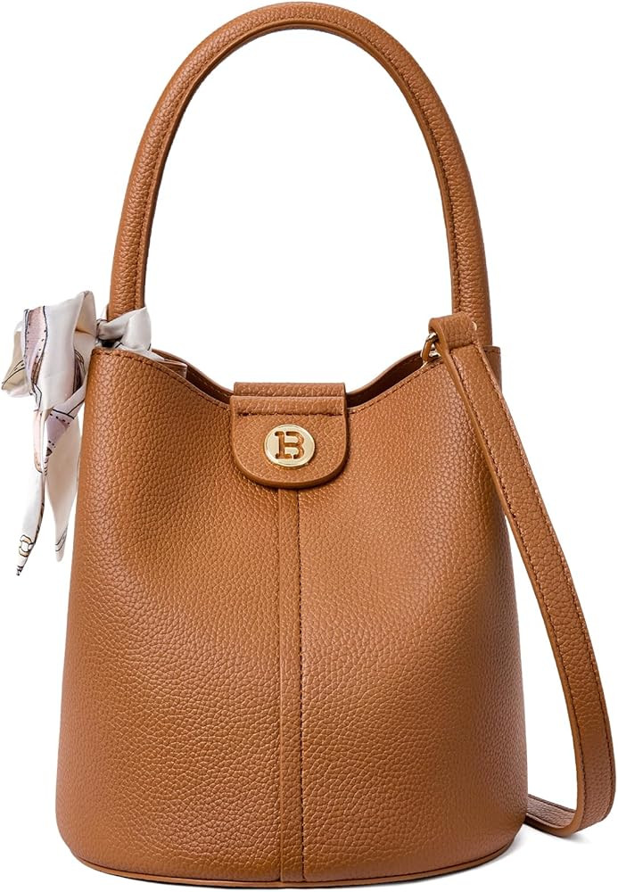 BOSTANTEN Small Crossbody Bags for Women Vegan Leather Mini Bucket Handbag Removable Shoulder Str... | Amazon (US)