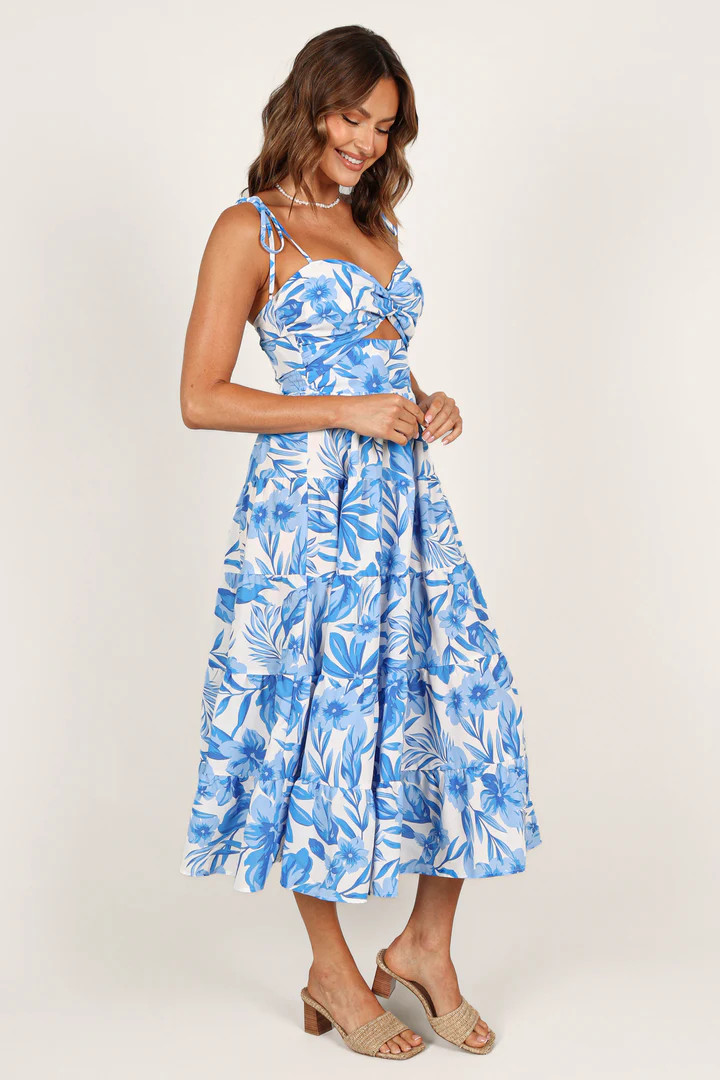 Rose Midi Dress - Blue/White | Petal & Pup (US)