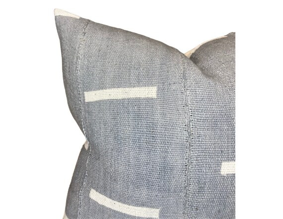 Dashes Pillow Cover in Grey Authentic Mudcloth Pillow Cover - Etsy | Etsy (US)