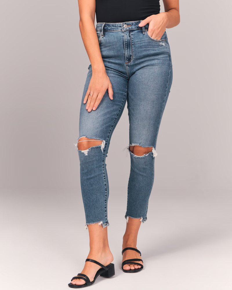 High Rise Super Skinny Ankle Jeans | Abercrombie & Fitch (US)