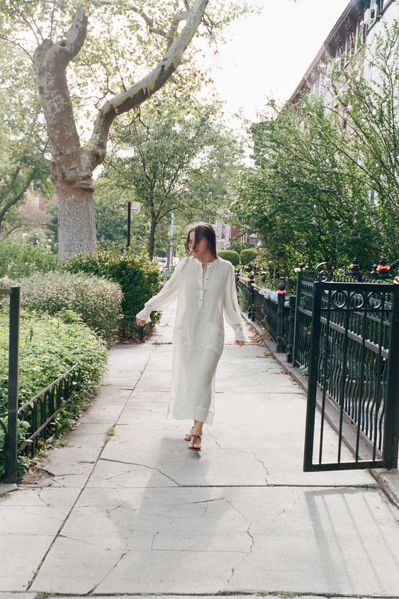 100% LINEN TUNIC DRESS | Zara US
