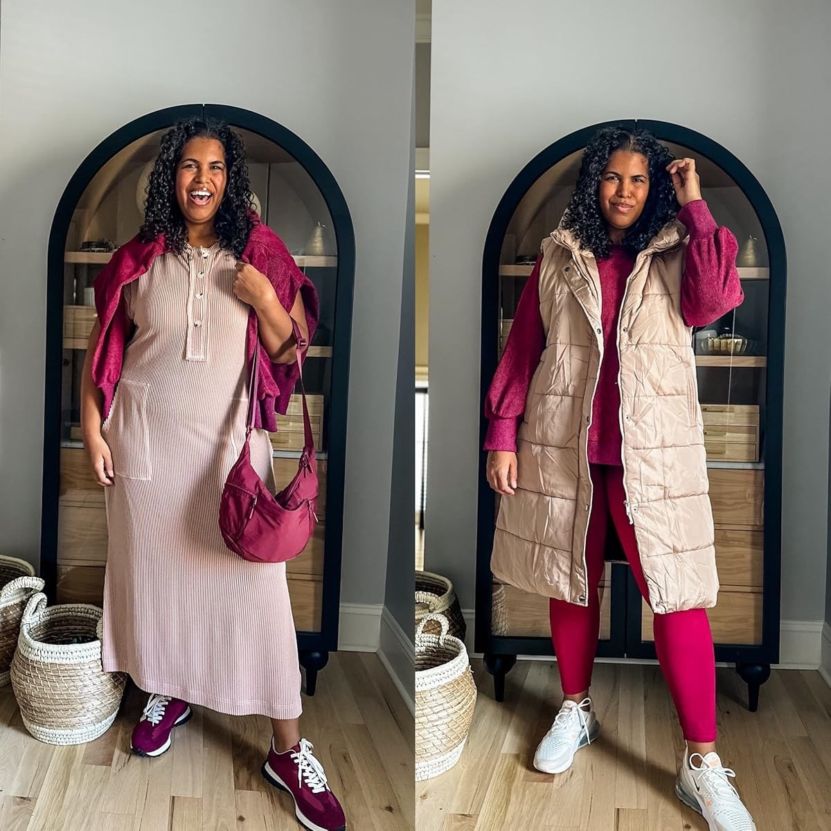 These looks are both a win. Wearing xxl in dress and leggings, 2x in burgundy pullover and sized up to 3x in puffer for layering!

#LTKSeasonal #LTKHoliday #LTKootd