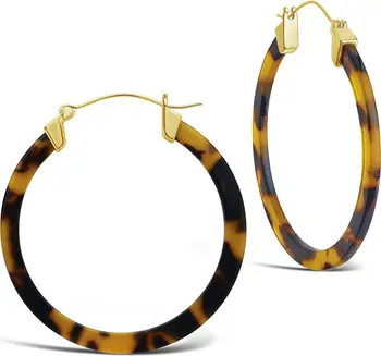 50mm Tortoise Acetate Hoop Earrings | Nordstrom Rack