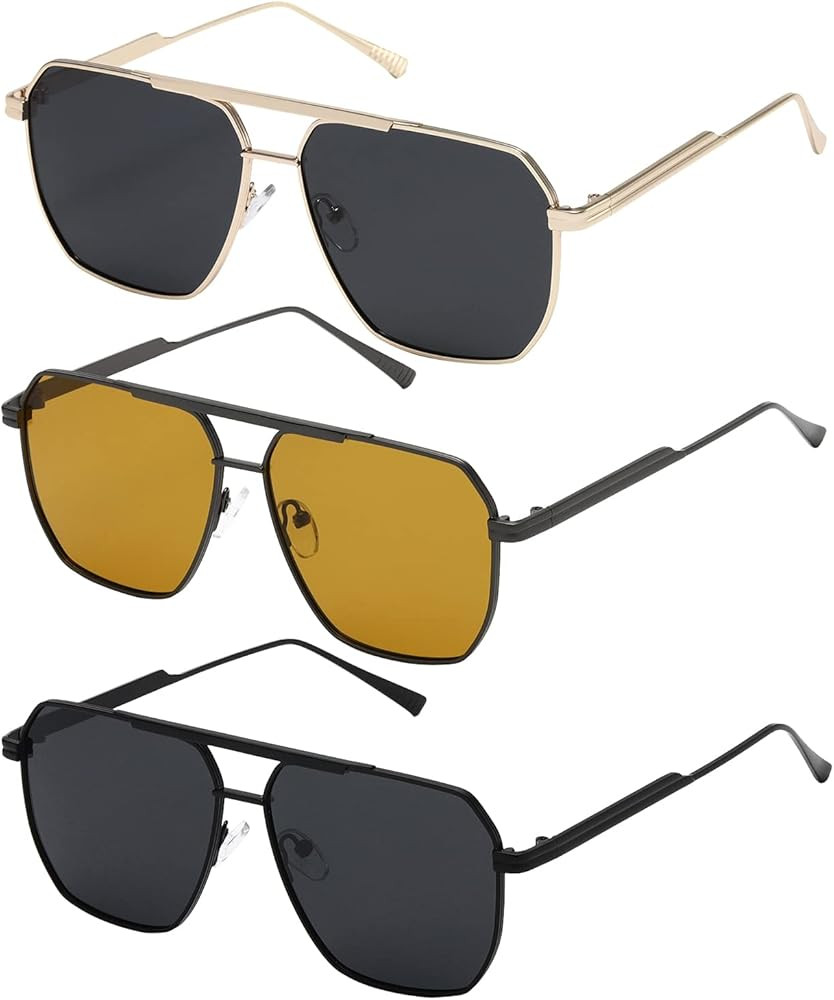 MASDUN Retro Oversized Square Polarized Sunglasses for Women Men Vintage Shades UV400 Classic Met... | Amazon (US)