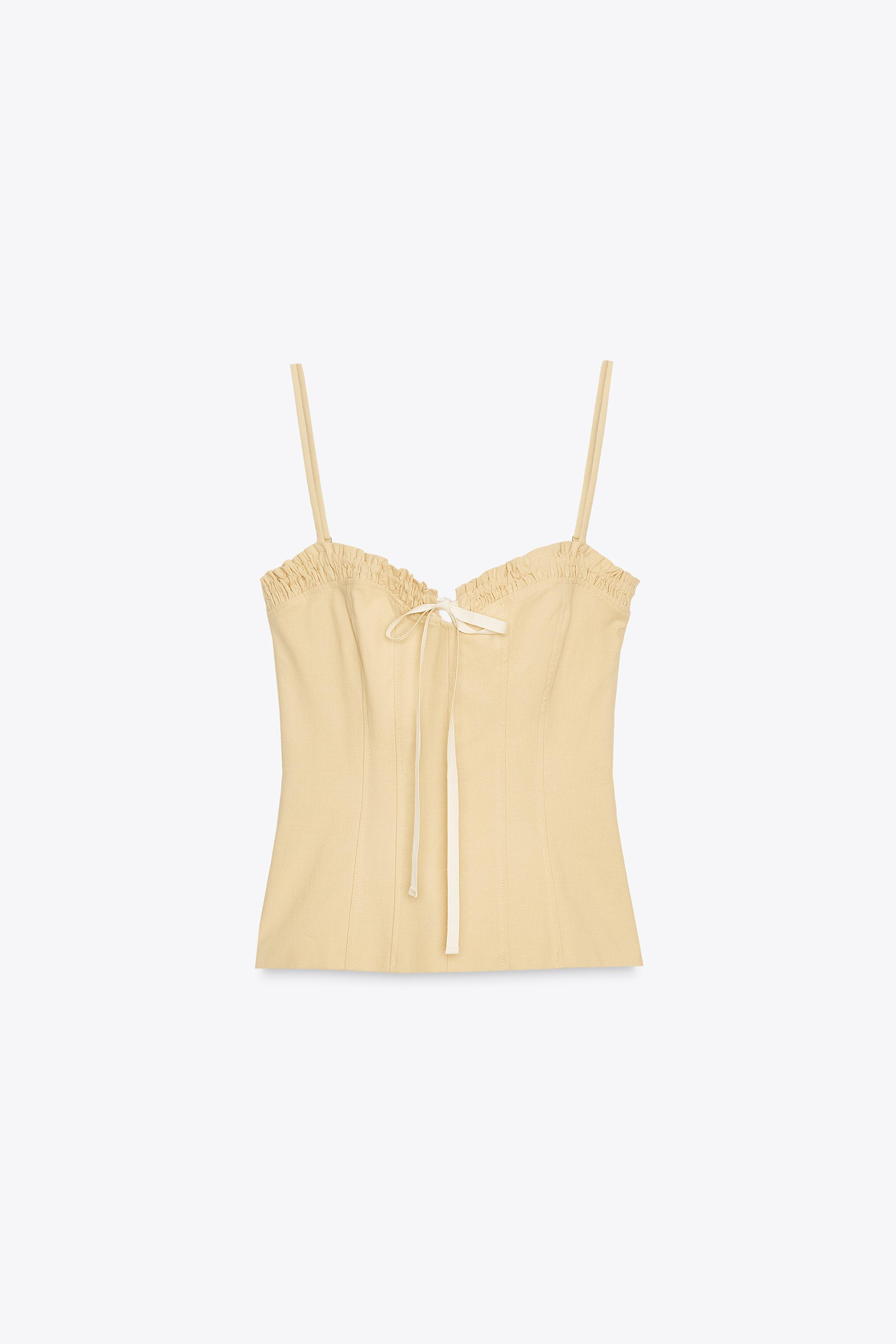 STRETCH TOP WITH TIE | Zara UK