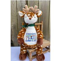 Personalized Stuffed Animal For Baby. Birth Stats. Woodland Animals Deer Forest Nursery | Etsy (US)