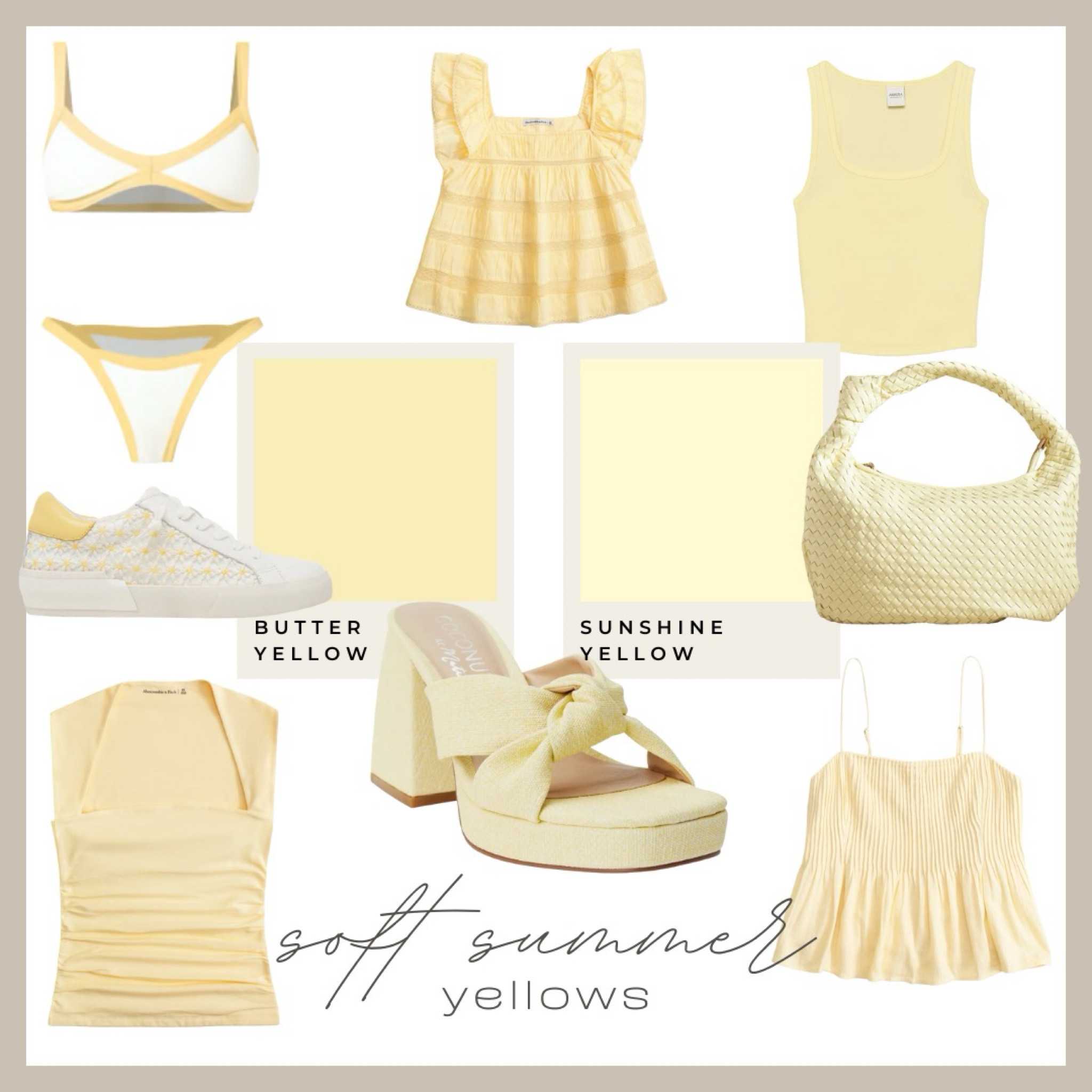 Soft Summer Season Yellows 

#softsummer #softsummeryellow
#softsummerseason

#LTKSeasonal #LTKStyleTip #LTKShoeCrush