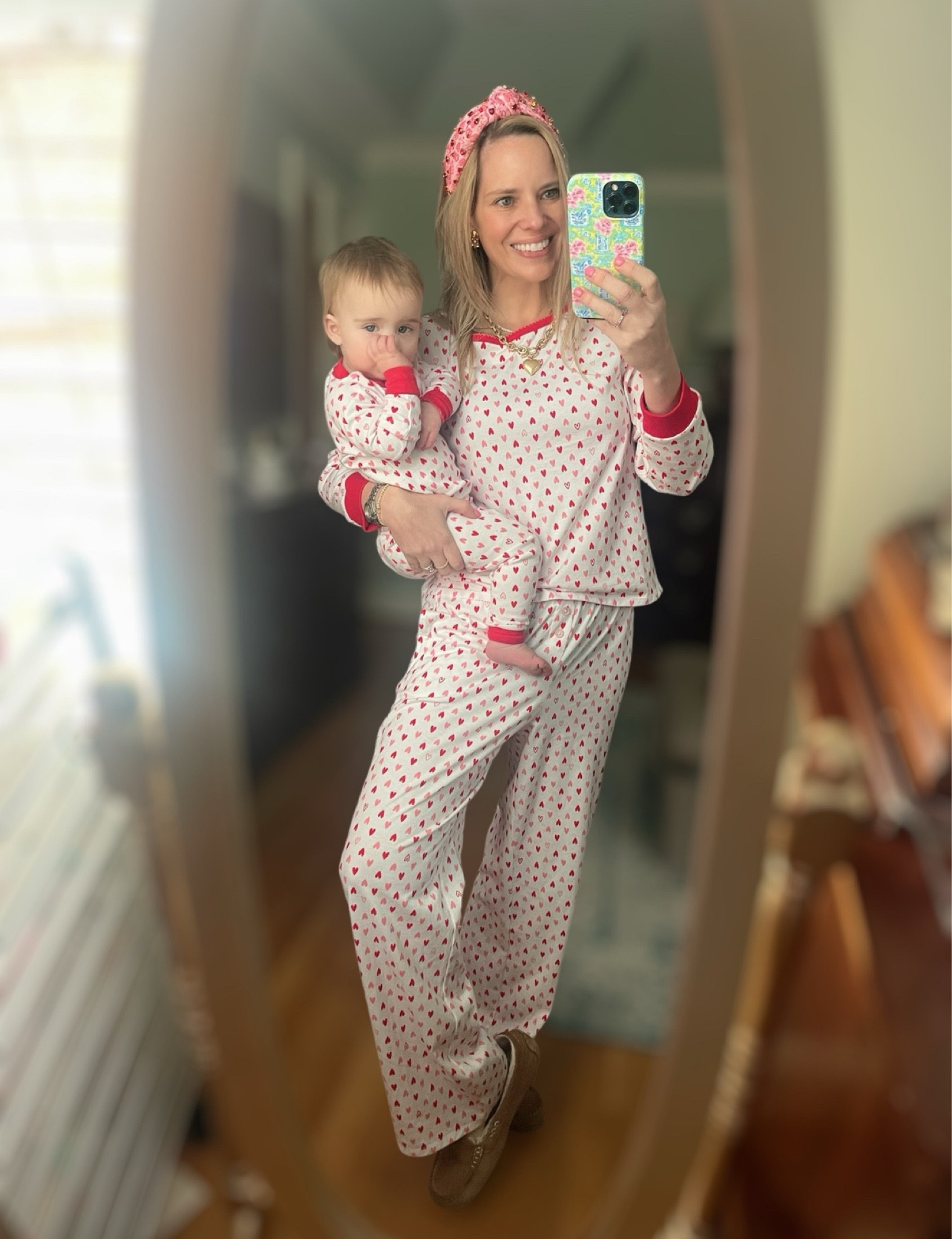 Mommy & me Valentine’s Day pajamas, toddler pajamas, heart necklace, Valentine’s headband 

#LTKBaby #LTKKids #LTKFamily