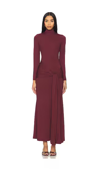 Alix Maxi Tie Front Dress in Deep Plum | Revolve Clothing (Global)
