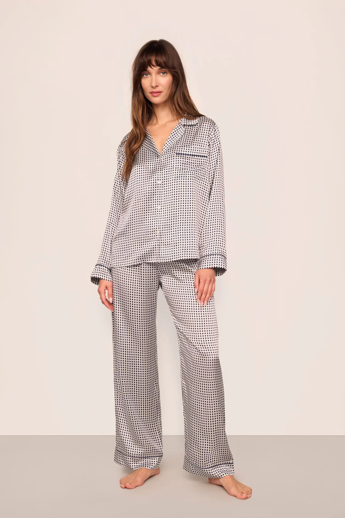 Inez Washable Silk Printed Long PJ Set | Eberjey
