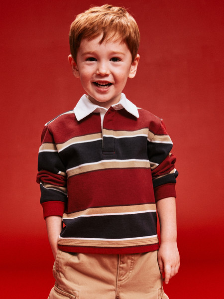 '94 Long-Sleeve Rugby Stripe Polo Shirt for Toddler Boys | Old Navy (US)