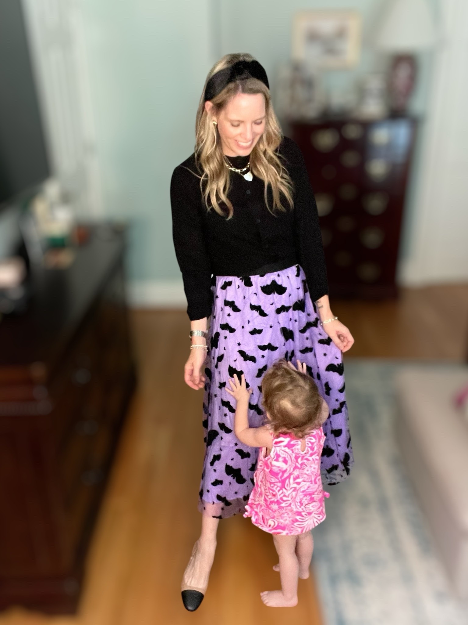 

Spooky season, but make it chic ✨ I paired my classic Free Assembly black cardigan from Walmart with the most fun statement piece: a CHICWISH purple pumpkin + bat print tulle skirt. It’s playful yet elegant—perfect for Halloween parties, school events, or even just adding a little festive flair to everyday style.

To keep it polished, I added the Lele Sadoughi Jet Velvet Knotted Headband and chic Walmart block heel slingbacks. The look is accessorized with my favorite Melinda Maria jewelry layers—the Lil Frankie Chain Necklace, XL You Have My Heart Necklace, and bracelet stacks that sparkle against the whimsical skirt. I finished it with chunky Amazon gold earrings and the timeless Abbott Lyon Two Tone Pearl Link Nueva watch for a classic touch.

This outfit brings together festive holiday fun with polished, preppy elegance 🎃✨

#HalloweenOutfit #HolidayStyle #ChicWishFinds #WalmartFashion #AmazonFashion #PreppyStyle #MelindaMaria #PREPPYREBEL


#LTKFindsUnder50 #LTKFindsUnder100 #LTKOver40