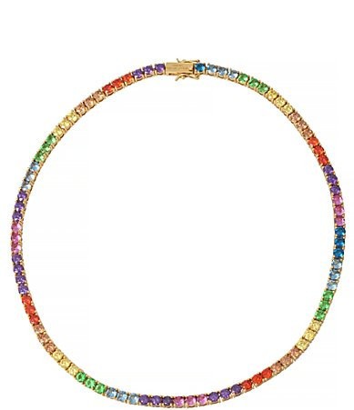 Kurt Geiger London Jewel Rainbow Tennis Collar Necklace - Rainbow | Dillard's