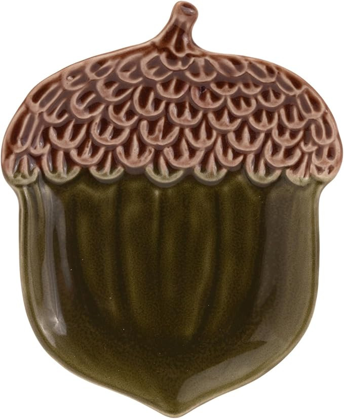 Boston International Ceramic Plate Fall Autumn Thanksgiving Acorn-Shaped Serving Dish, 6.75" x 5.... | Amazon (US)