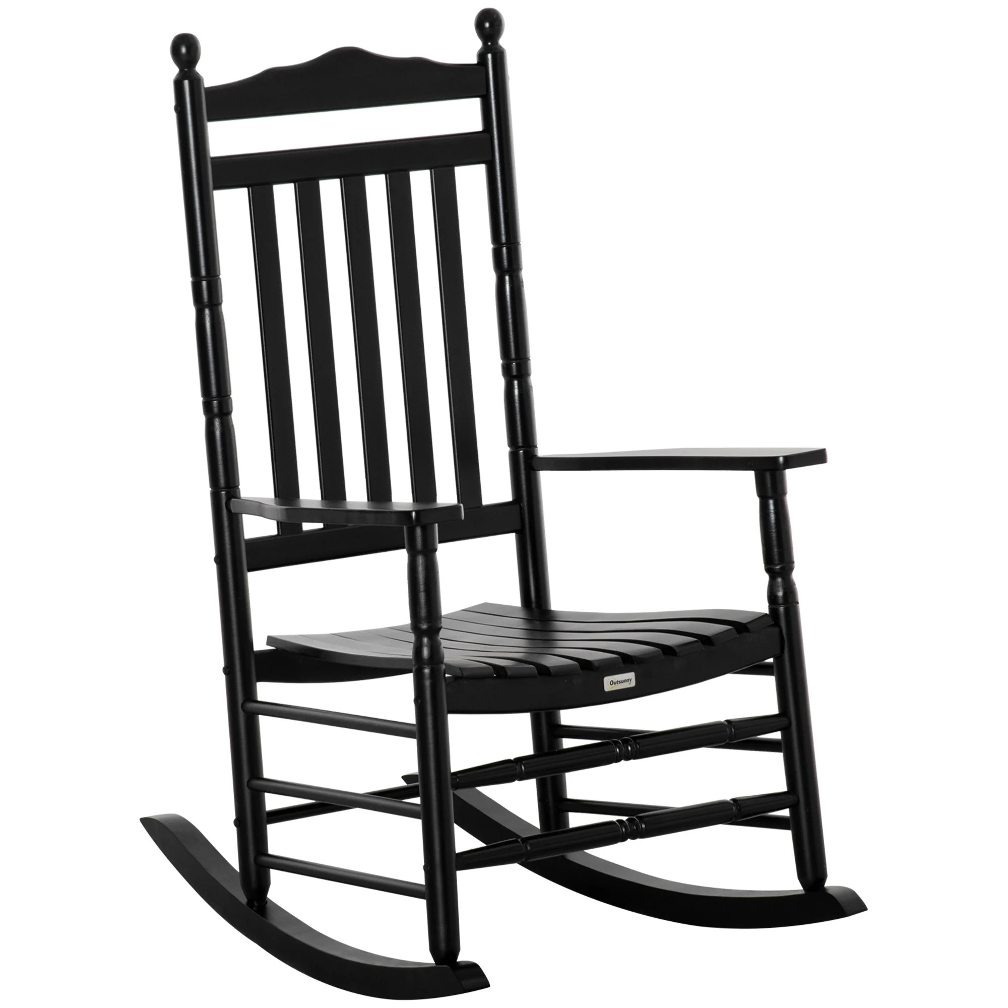 Outsunny Wooden Outdoor Rocking Chair, Patio Rocking Chair, Black | Walmart (CA)