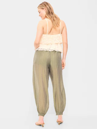 High-Waisted Chiffon Harem Pants | Old Navy (CA)