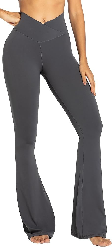 Sunzel Flare Leggings, Crossover Yoga Pants with Tummy Control, High-Waisted and Wide Leg | Amazon (US)