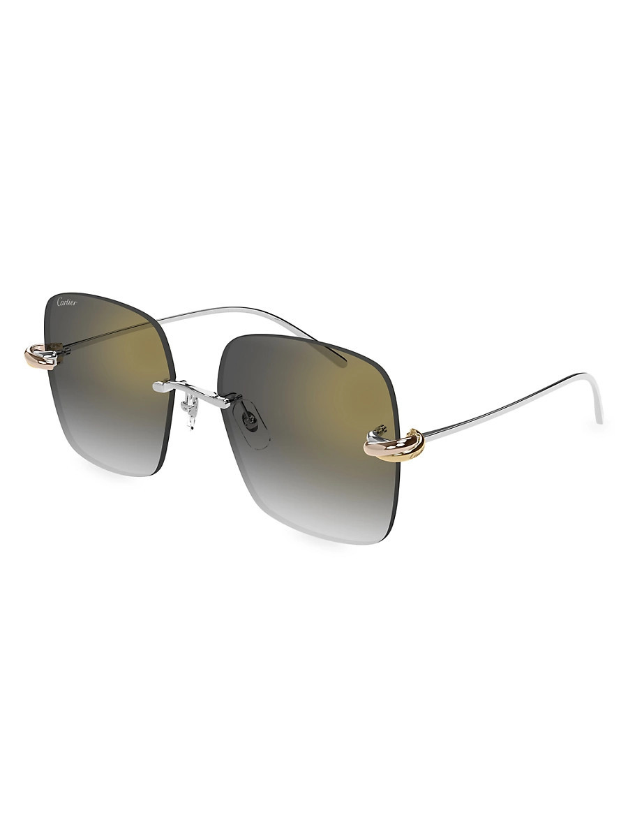 Women's Trinity 60MM Rimless Square Sunglasses - Grey Multi Silver | Saks Fifth Avenue
