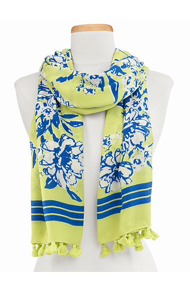 Flowers &amp; Stripes Scarf | Talbots