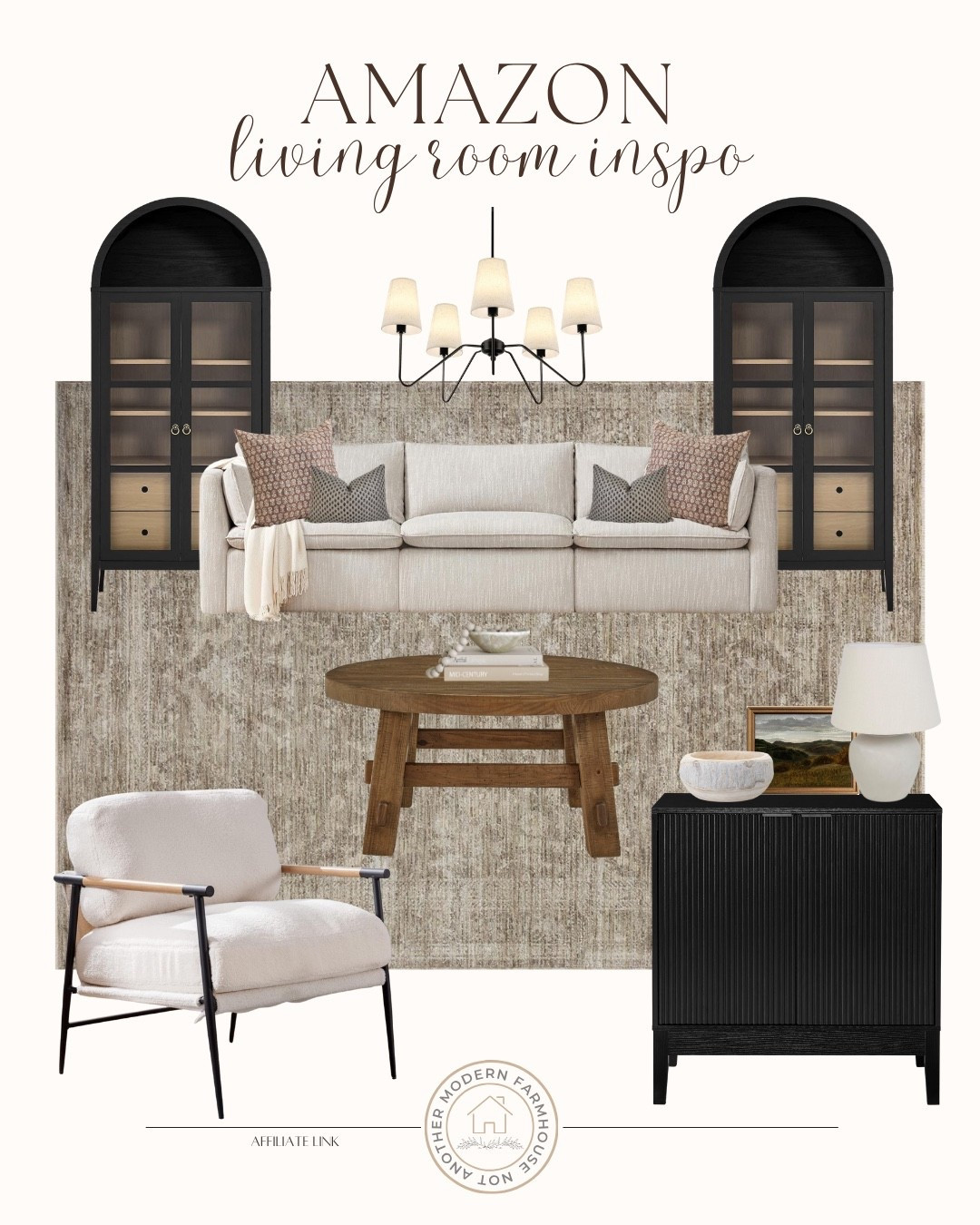 Amazon living room inspo, cabinets, black furniture, modern organic style, linen sofa, affordable finds, styled space  



#LTKHome #LTKFindsUnder50 #LTKStyleTip