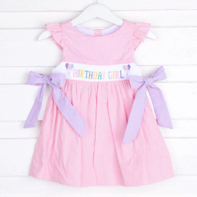 Birthday Girl Smocked Beverly Dress Pink Gingham | Classic Whimsy