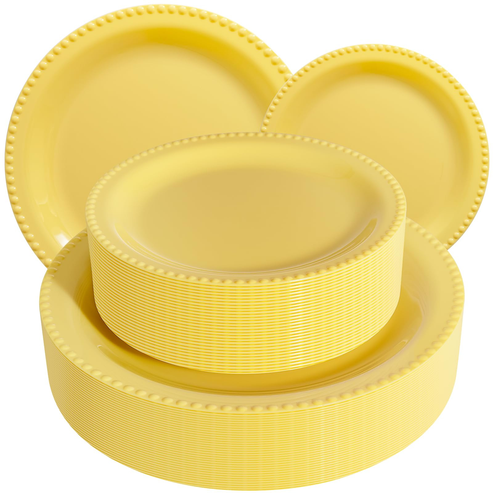 WELLIFE 60PCS Yellow Plastic Plates,Include 30 PCS 10.25 inch and 30 PCS 7.5 inch Plastic Plates ... | Amazon (US)