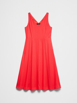 Linen-Blend Drapey Midi Dress | Banana Republic Factory
