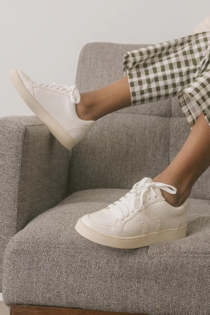 Stitch Lace Up Sneaker - White | Petal & Pup (US)