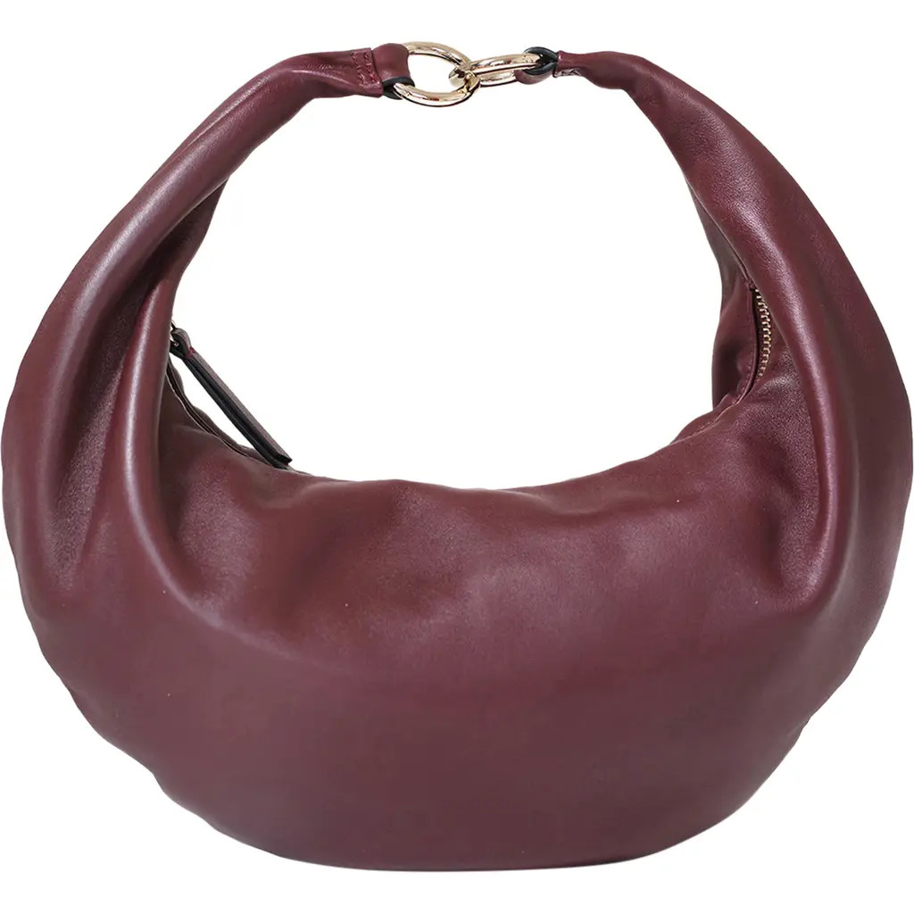 HYER GOODS Leather Convertible Hobo Ring Bag in Burgundy at Nordstrom | Nordstrom