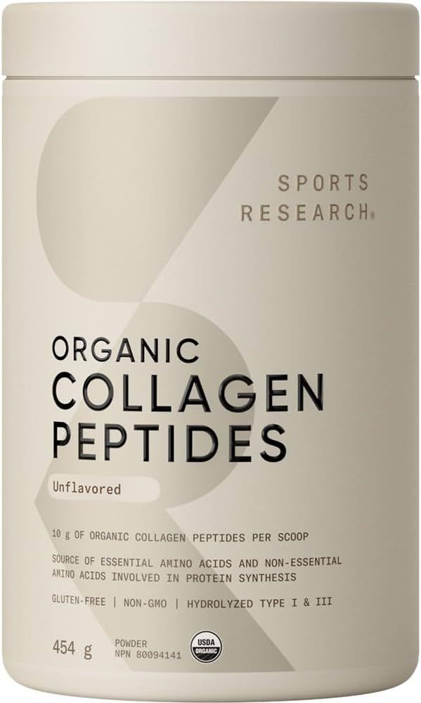 Sports Research Organic Collagen Peptides - Hydrolyzed Type I & III Collagen Protein Powder Made ... | Amazon (US)