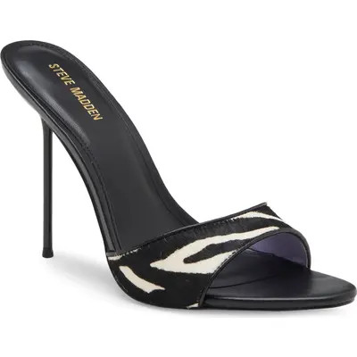 Steve Madden Davina Genuine Calf Hair Sandal in Zebra at Nordstrom, Size 8.5 | Nordstrom